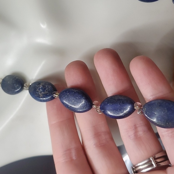 N3440 sapphire  precious stone necklace - Picture 3 of 3